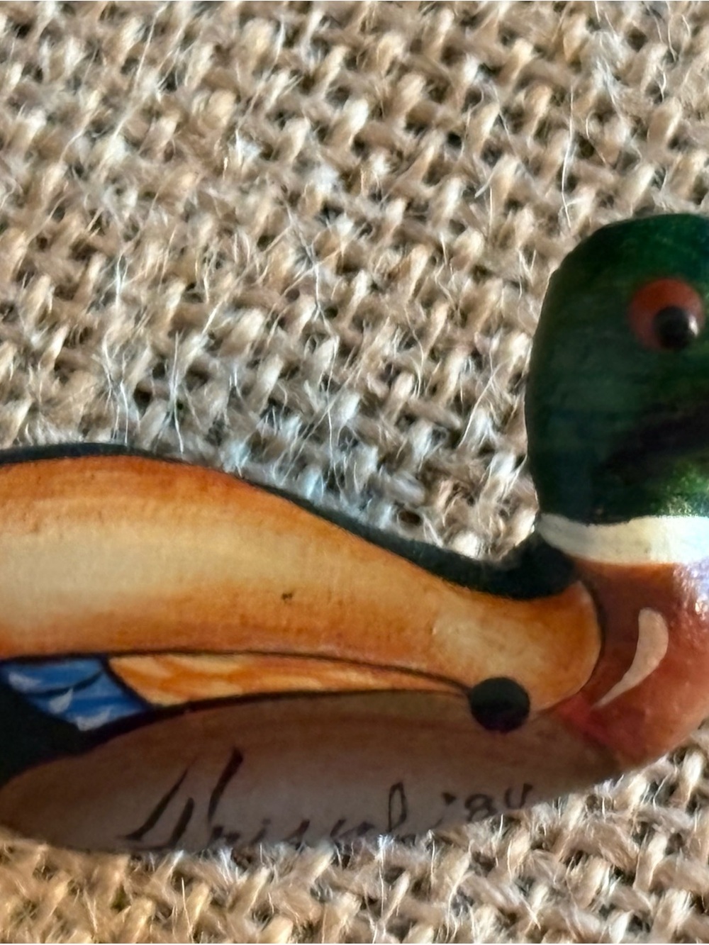 Hand-Painted Green and Brown Duck Brooch - Women Jewelry Brooches